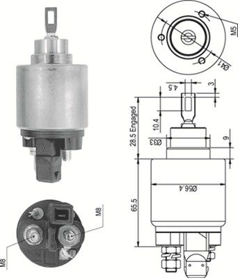 MAGNETI MARELLI Тяговое реле, стартер 940113050343